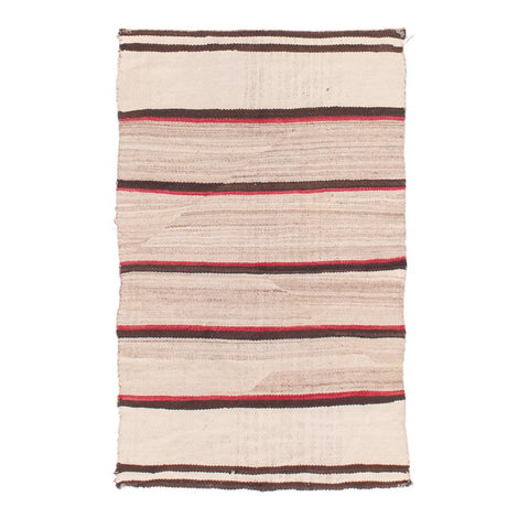 Cream and Brown Striped Doormat Rug