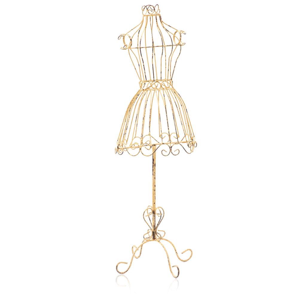 Dress Mannequin - Rustic Yellow Wire - Gil & Roy Props Dress Mannequin - Rustic Yellow Wire - Gil & Roy Props