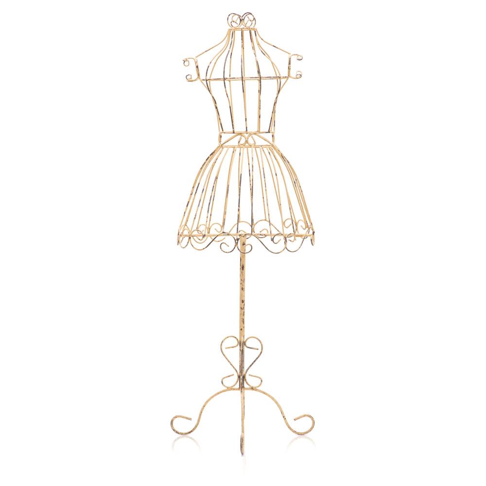 vintage wire dress form VTG Black Metal Mannequin Jewelry Stand Holder Display 17in Tall this metal dress form provides a lovely showcase for all manner of womens clothing Vtg "My Double" Wire Dress