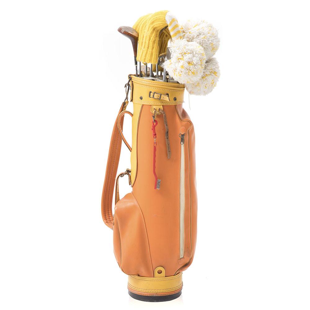 Orange & Yellow Golf Bag and Clubs