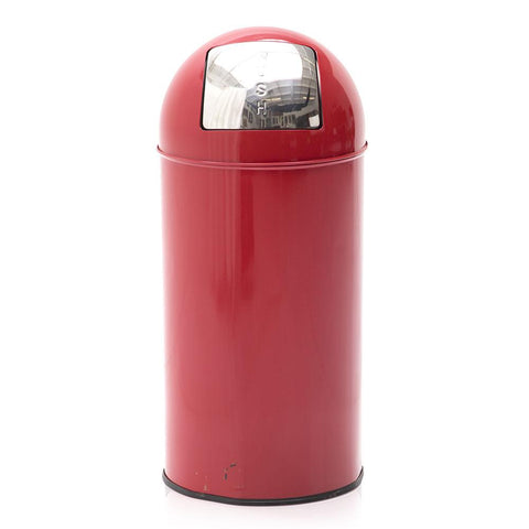 Red Round Top Trash Can