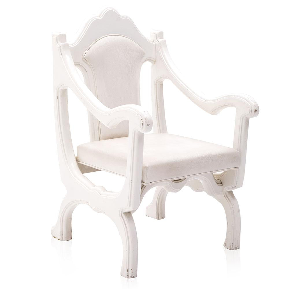 White Hollywood Regency Dining Chair