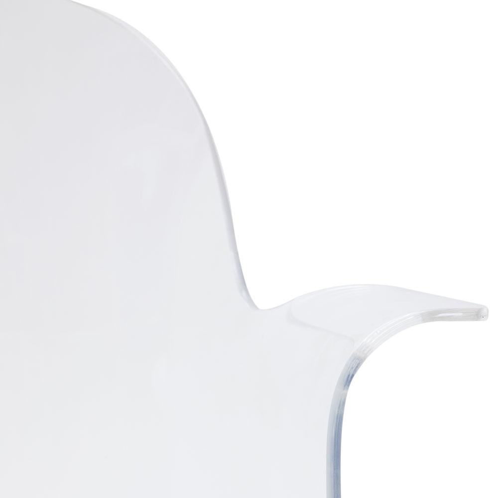 Lucite & White Arm Chair on Chrome Base