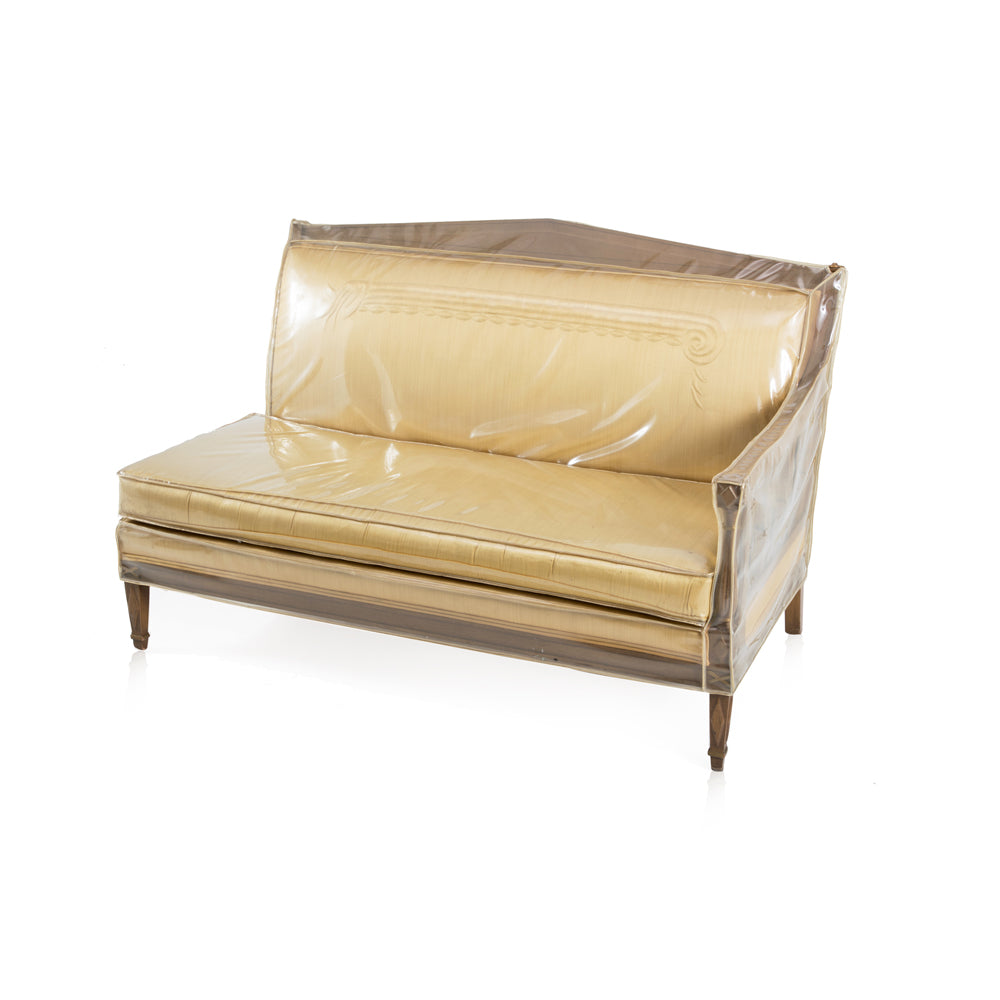 Plastic Covered Gold 3-pc Sectional Sofa