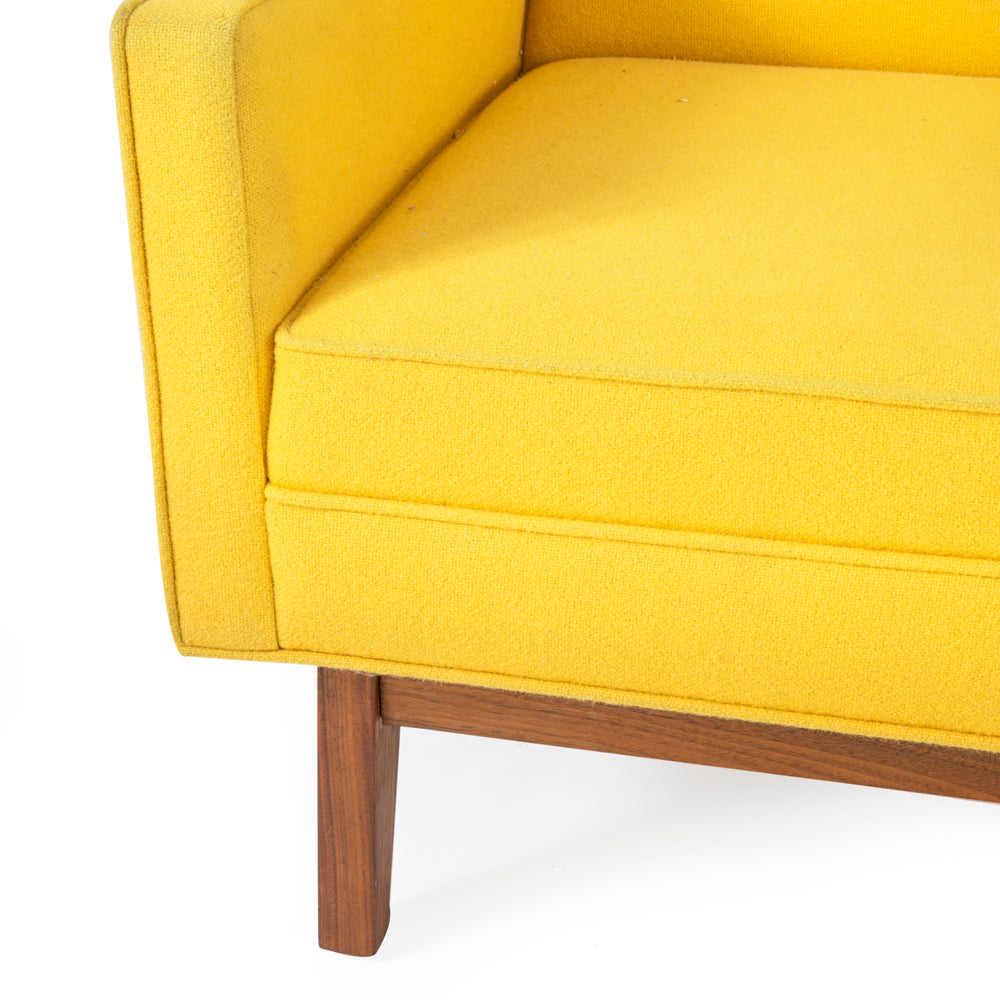 Curved Arm Sofa - Yellow