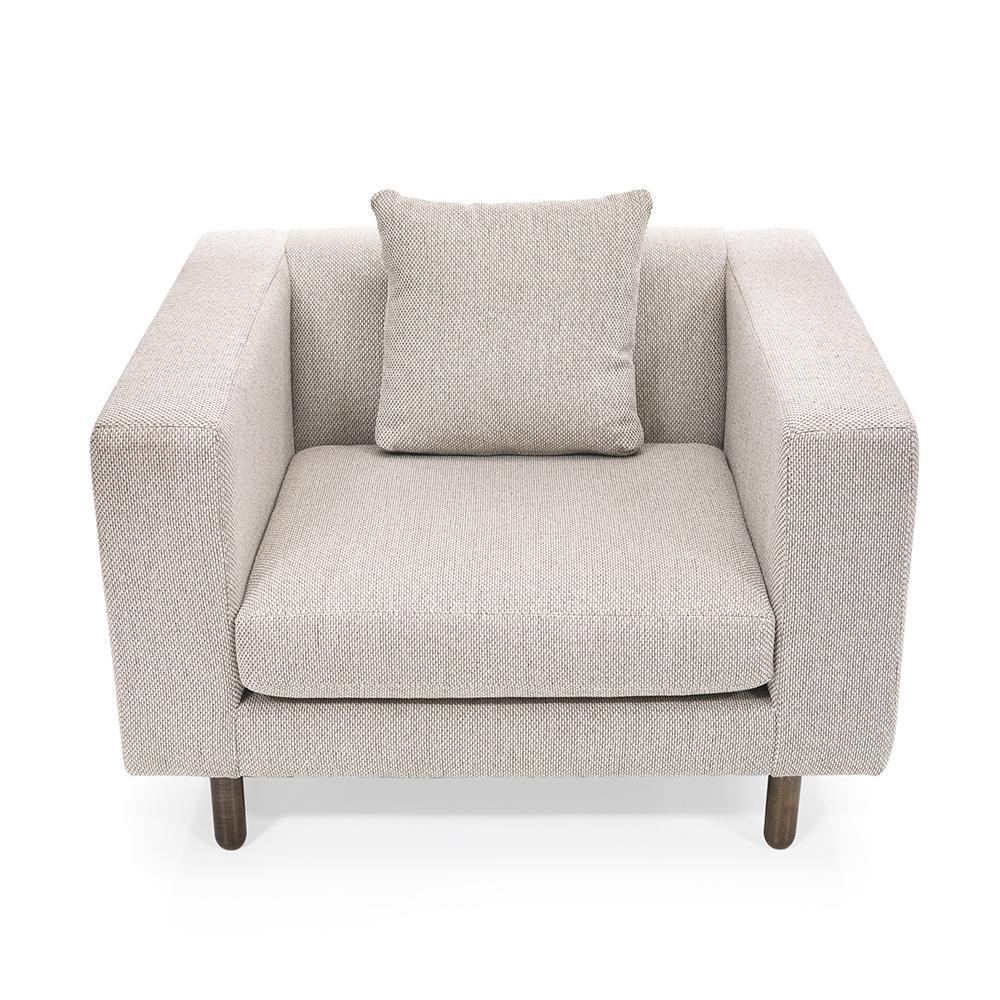 Grey Modern Square Arm Chair