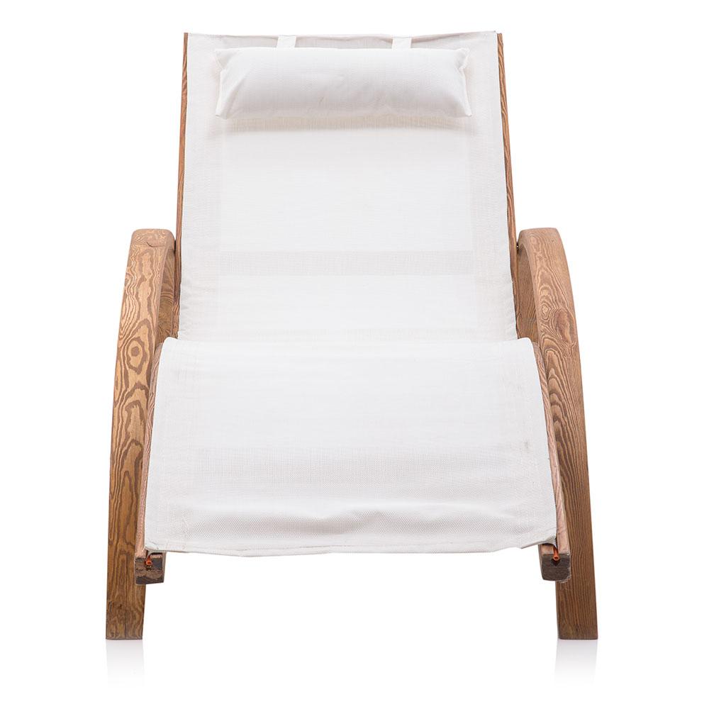 Wood Wave Outdoor Chaise Lounger w White Top