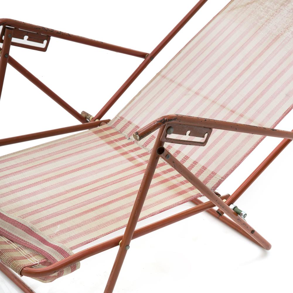 Striped Red Lounge Chair
