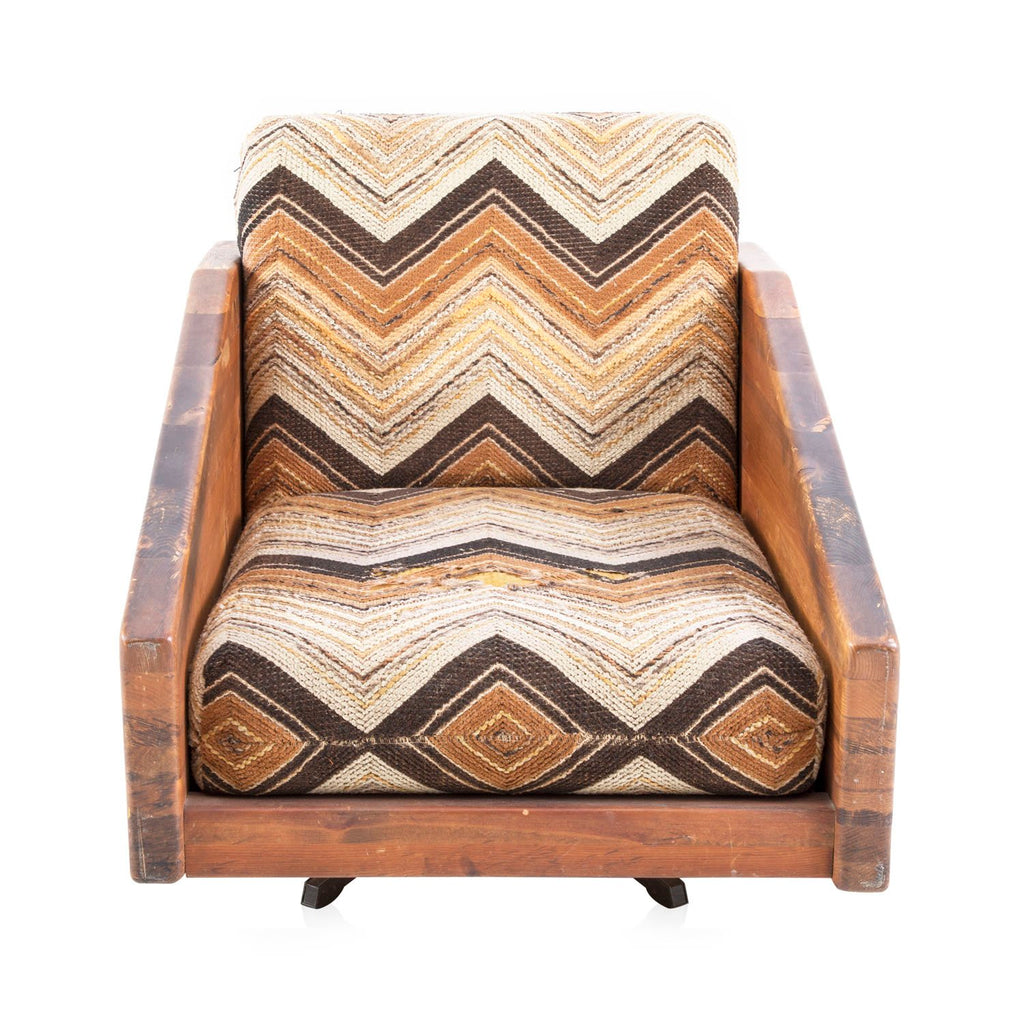 Brown & Wood 70's Zig-Zag Lounge Chair