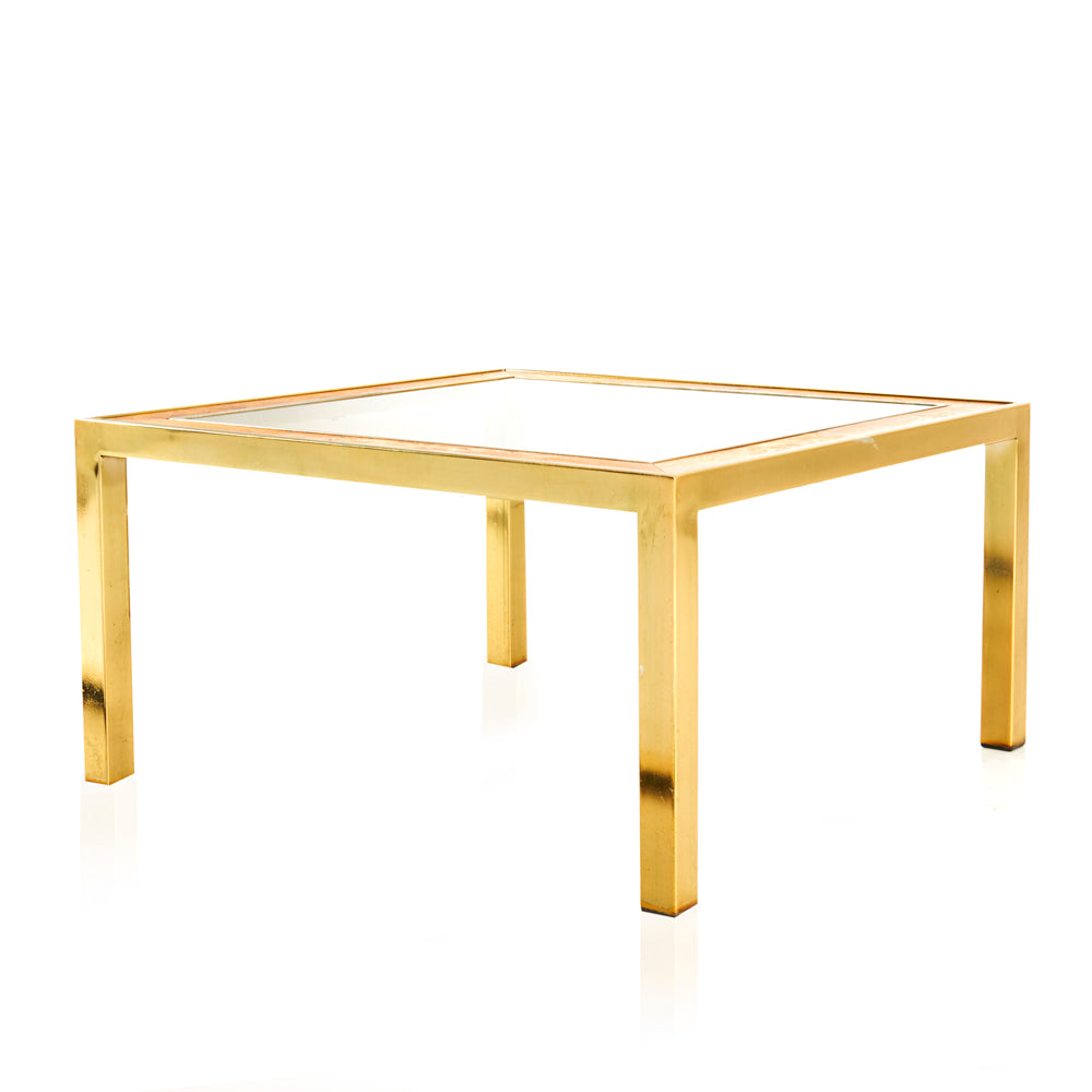 Table Gold Frame Square Gold Frame Glass Coffee Table - Gil & Roy Props