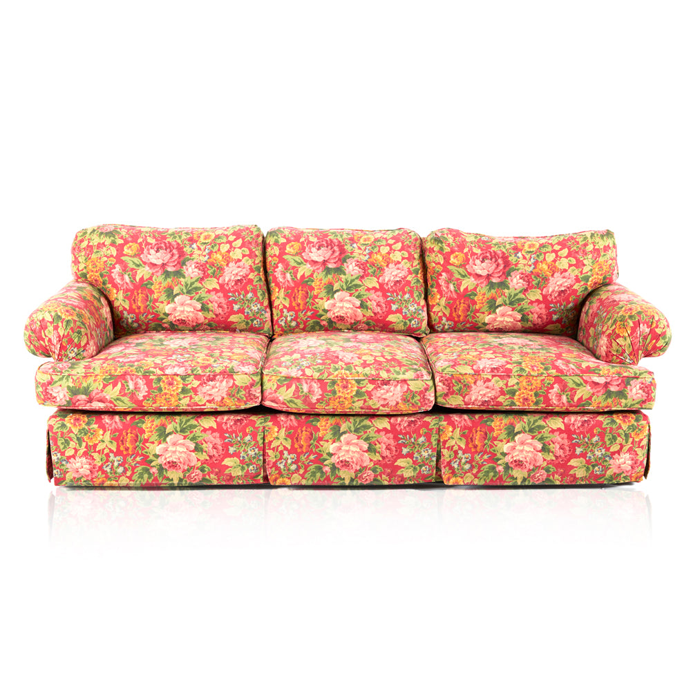 Red Floral Sofa