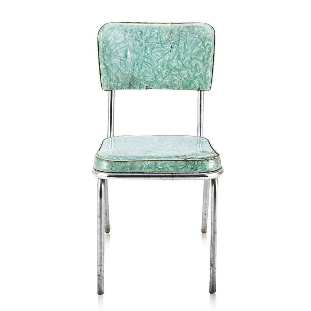 Distressed Mint Vinyl Dinette Chairs