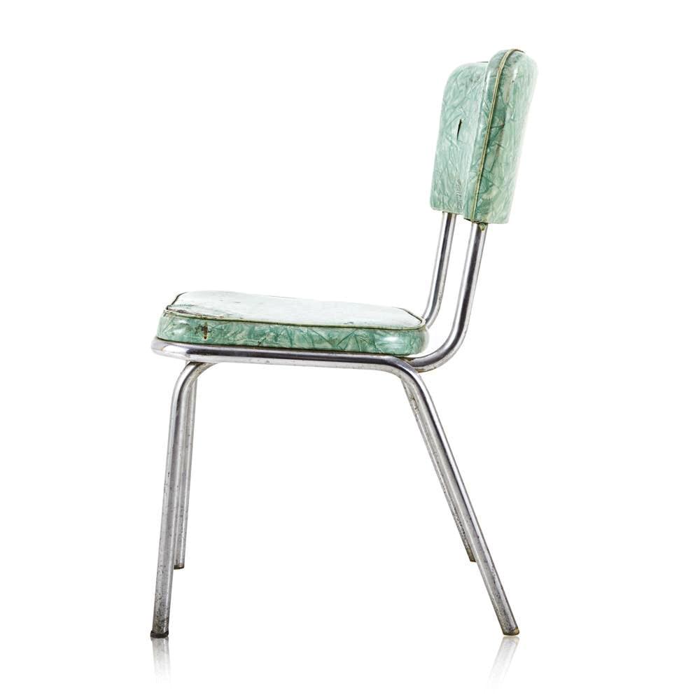Distressed Mint Vinyl Dinette Chairs
