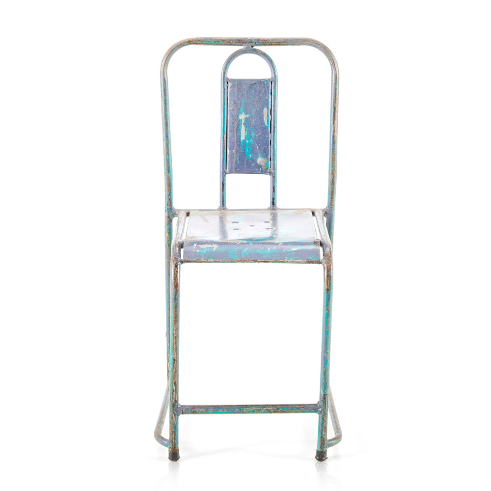 Blue Weathered Metal Chair