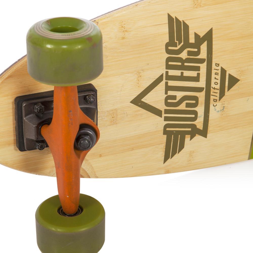 Wood Skateboard with Green Wheels