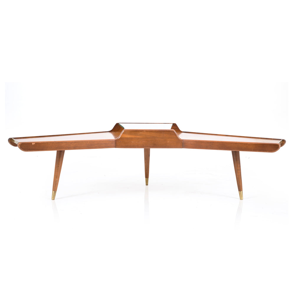 Wood Boomerang Modern Coffee Table