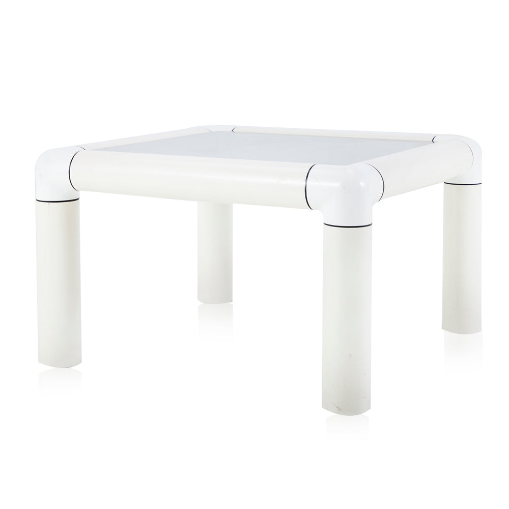 White Tube Side Table