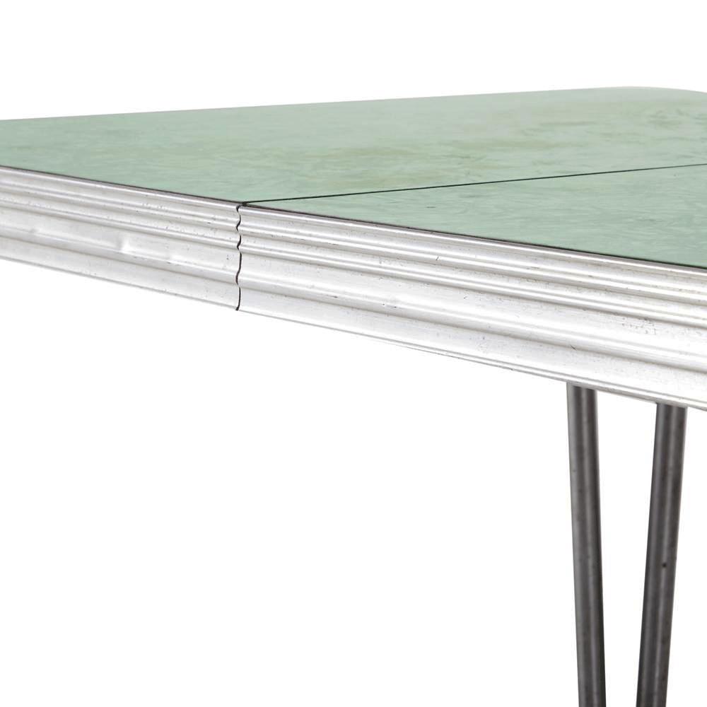 Mint Green & Chrome Vintage Dining Table