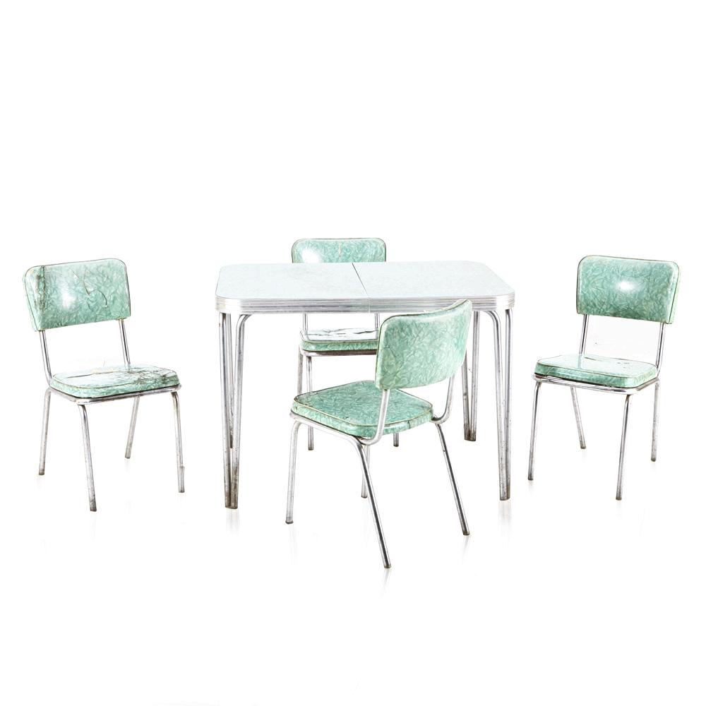 Mint Green Chrome Vintage Dining Table Gil Roy Props