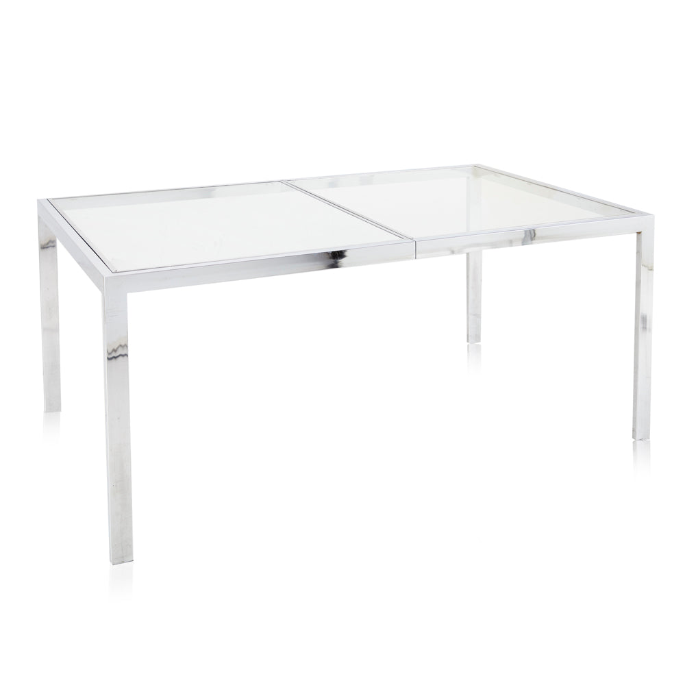 Chrome & Glass Rectangle Dining Table