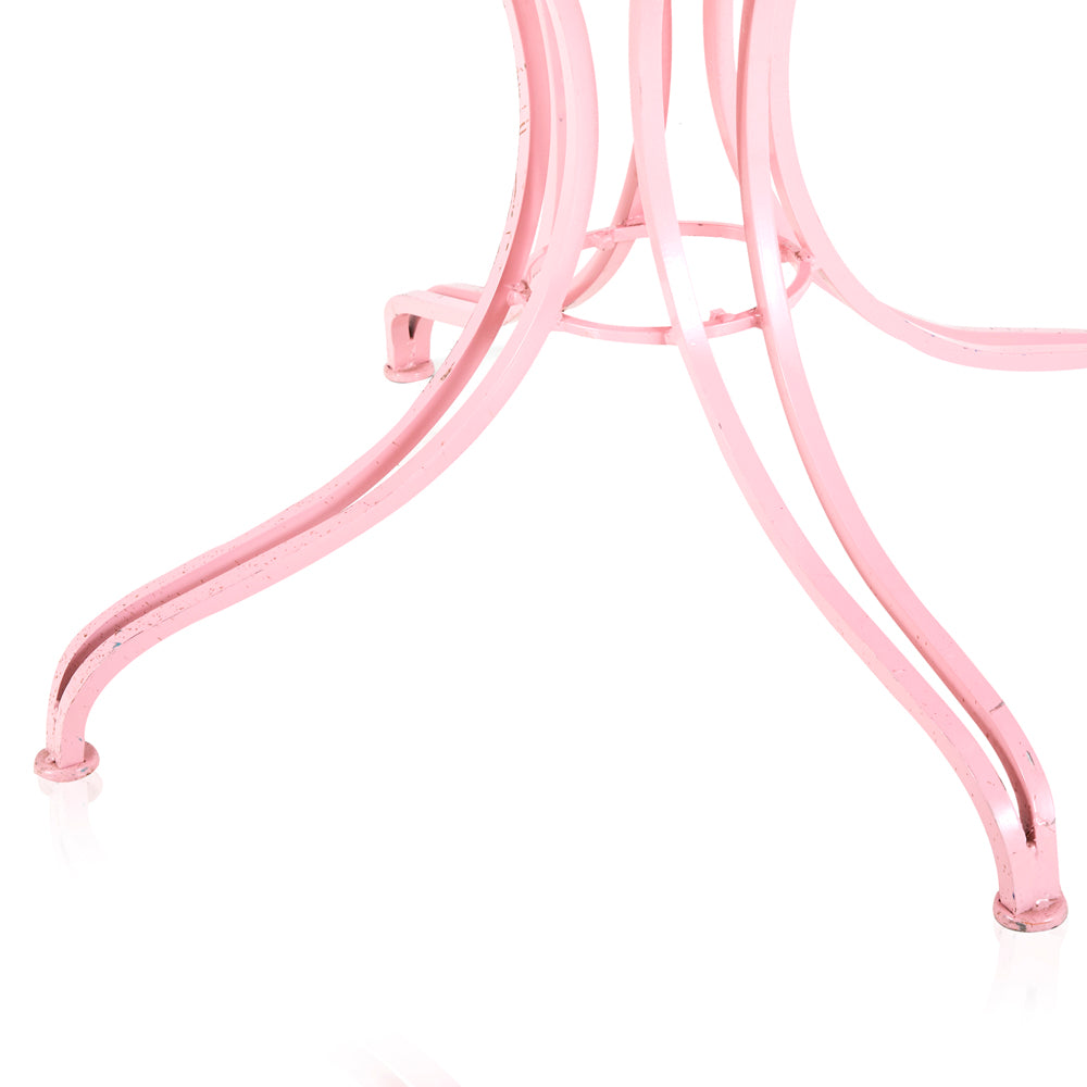 Pink Metal Round Outdoor Table