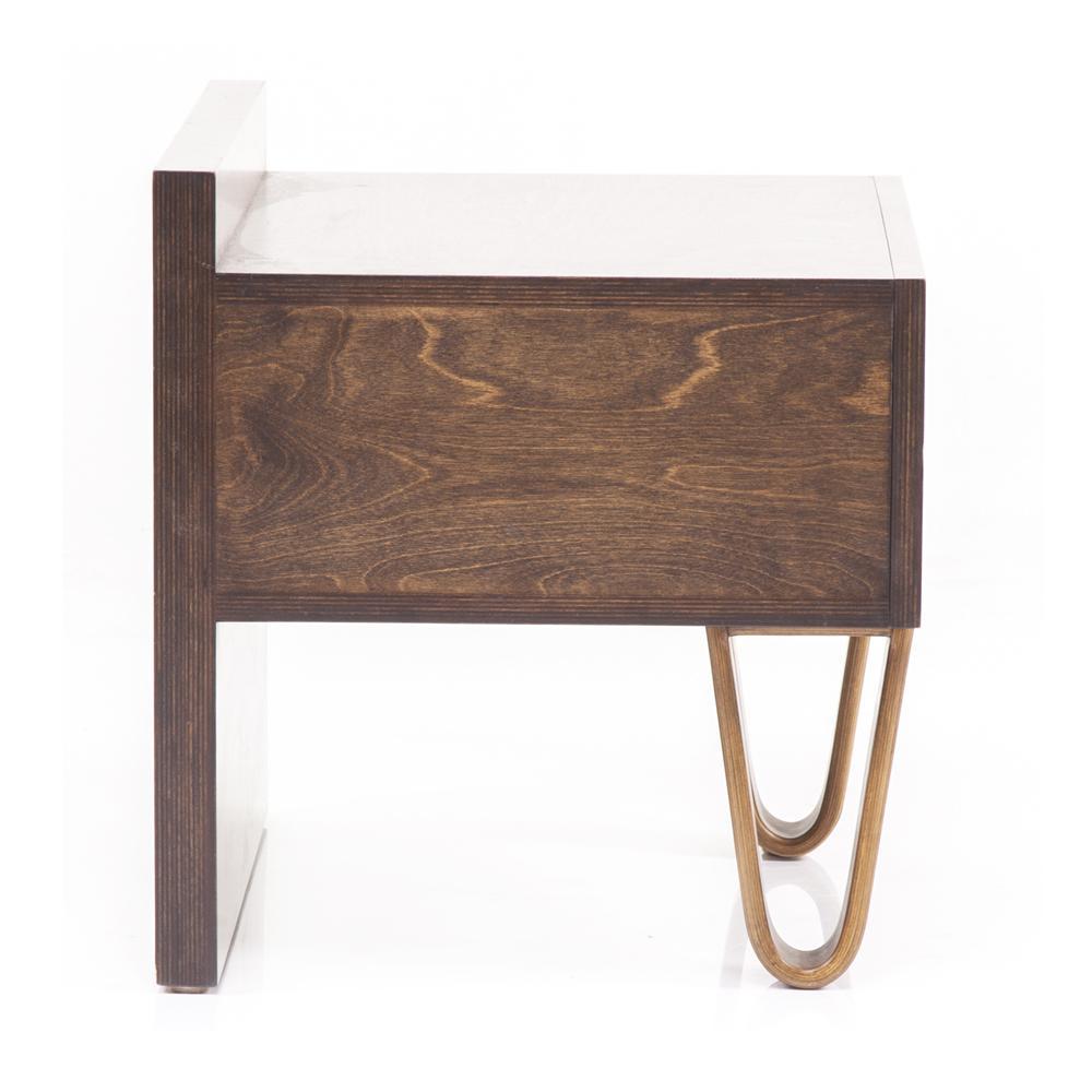 Wood Case Study Alpine Leg Bedside Table - Walnut