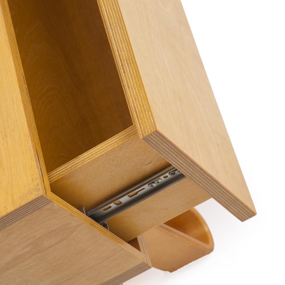 Wood Case Study Alpine Leg Bedside Table - Natural