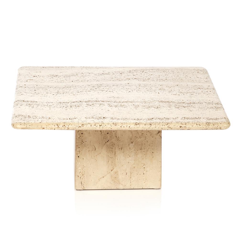 Travertine Square Low Side Table