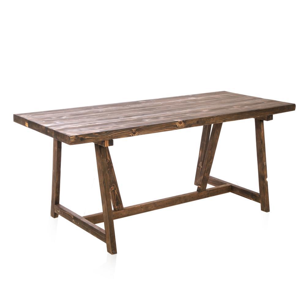 Wood Distressed Farmhouse Dining Table