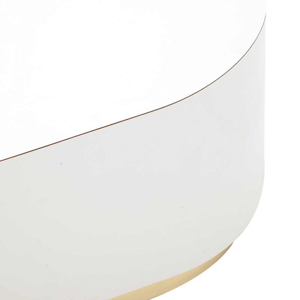 Off-White Lacquer Low Oval Pedestal