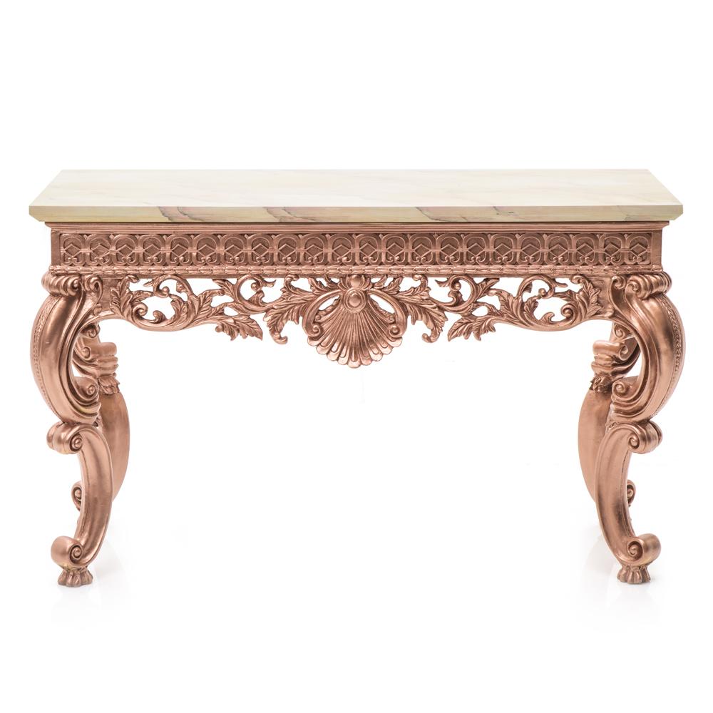 Rose Gold Rococo Console Table