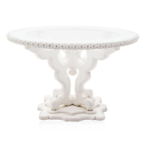 White Hollywood Regency Dining Table
