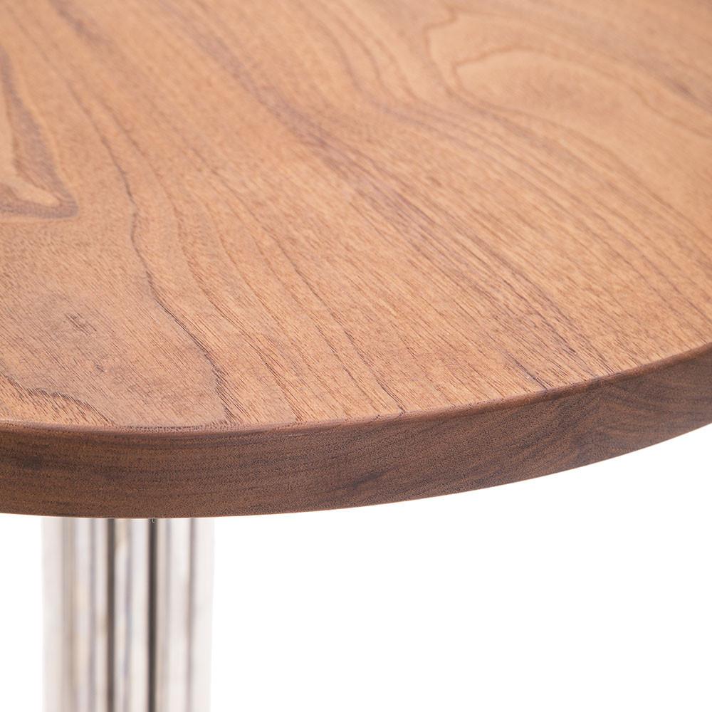 Wood & Chrome Deco Side Table
