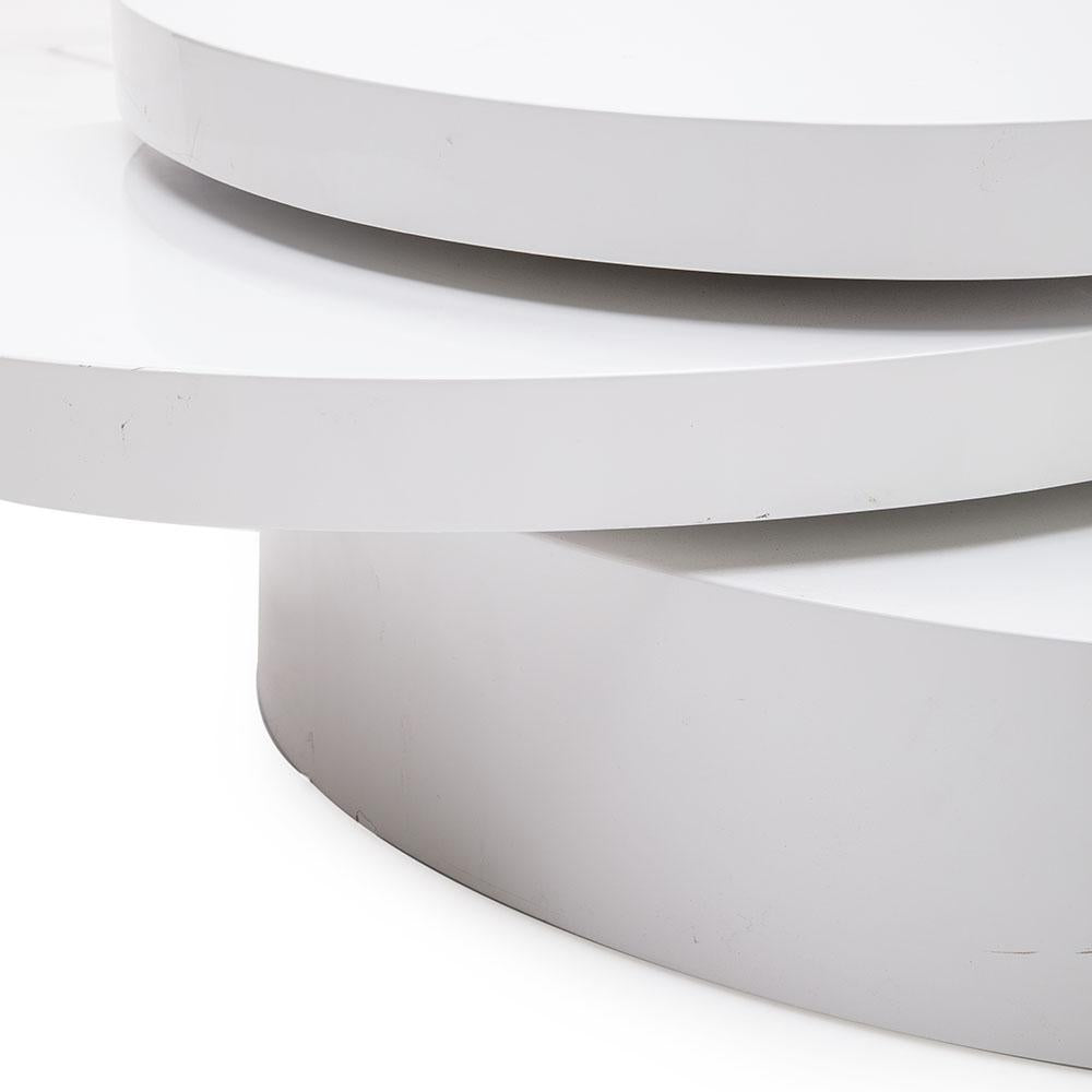 Stacked Triple Disc Table - White