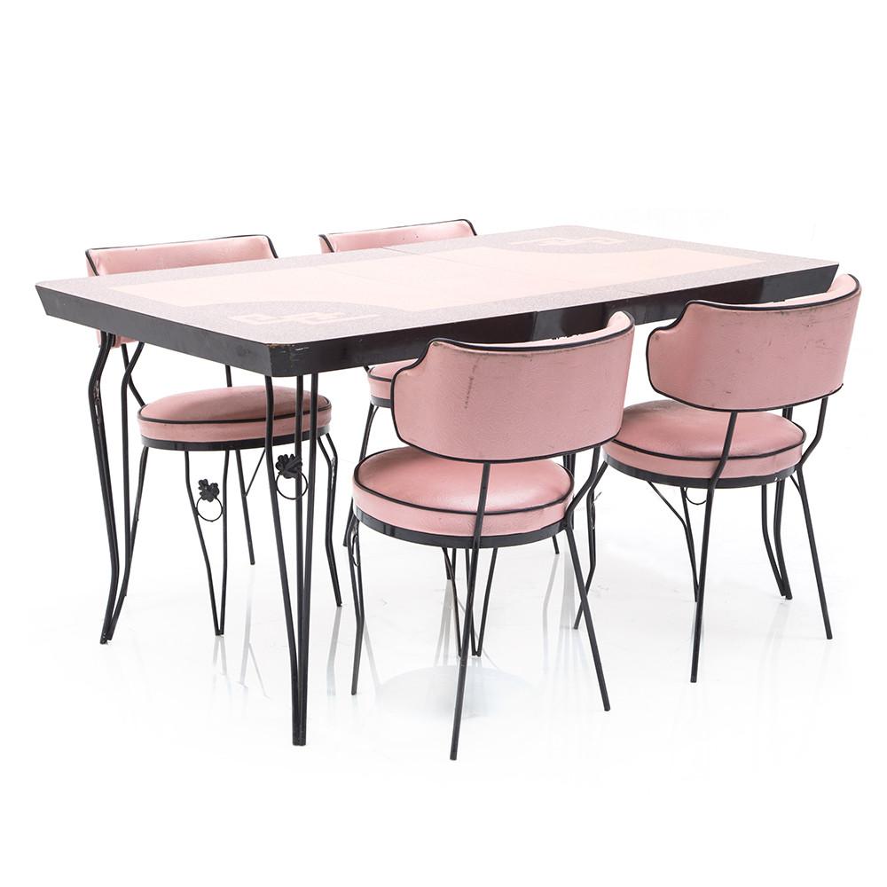 Pink + Black Vintage Dining Table