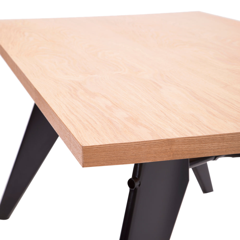 Rectangle Prouve Light Wood Dining Table with Black Legs