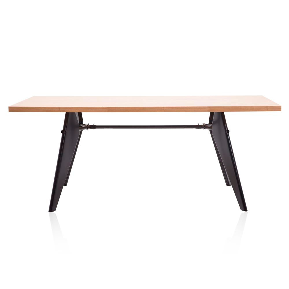 Rectangle Prouve Light Wood Dining Table with Black Legs