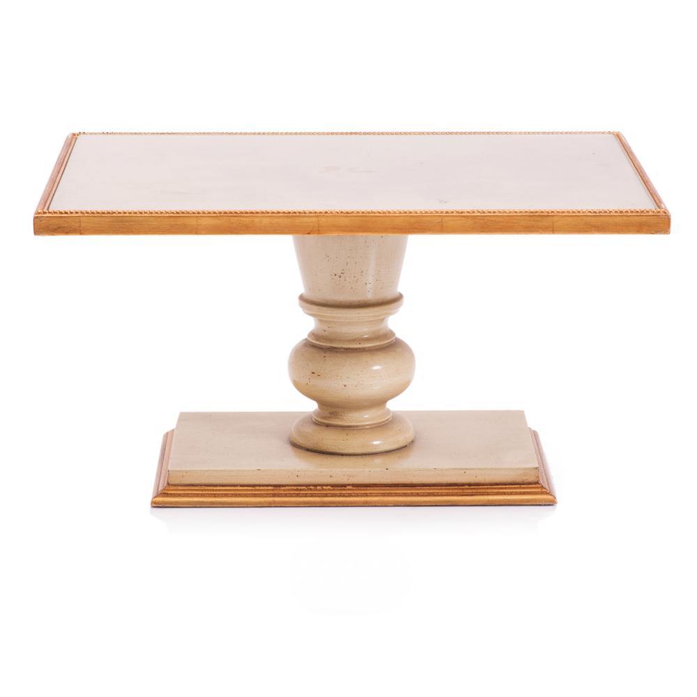 White & Wood Traditional Side Table
