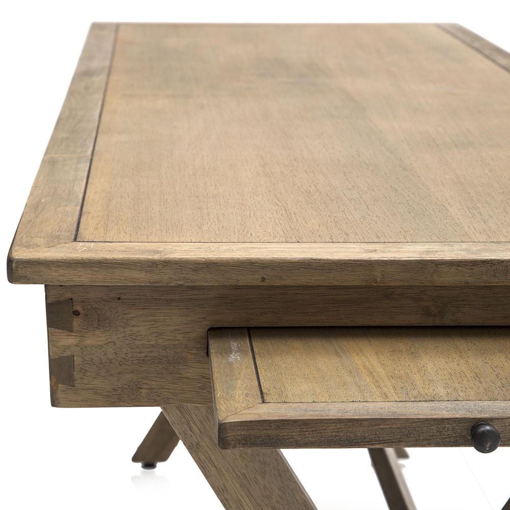 Narrow Contemporary Ash Grey Wood Desk