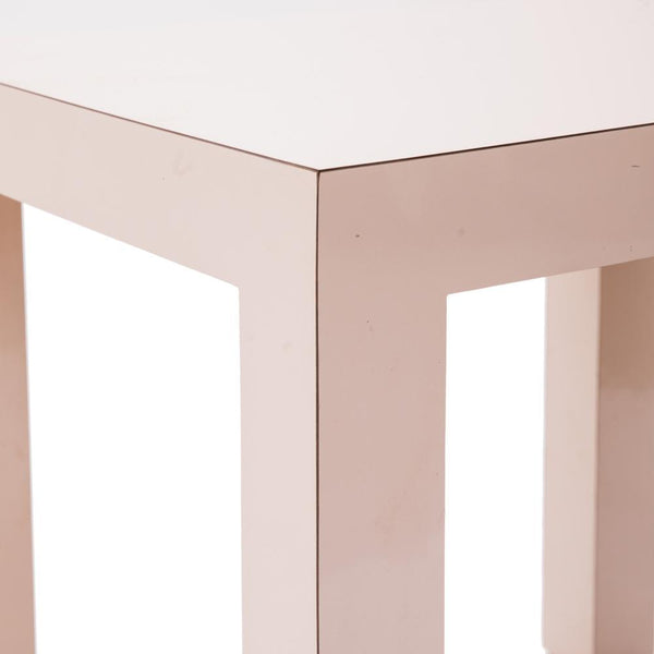 Off-White Lacquer Simple Square Side Table - Gil & Roy Props