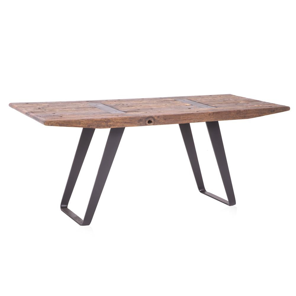 Phoenix Rustic Wood Table Desk with Black Legs