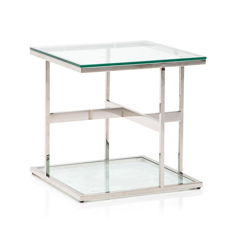 Glass & Chrome Side Table