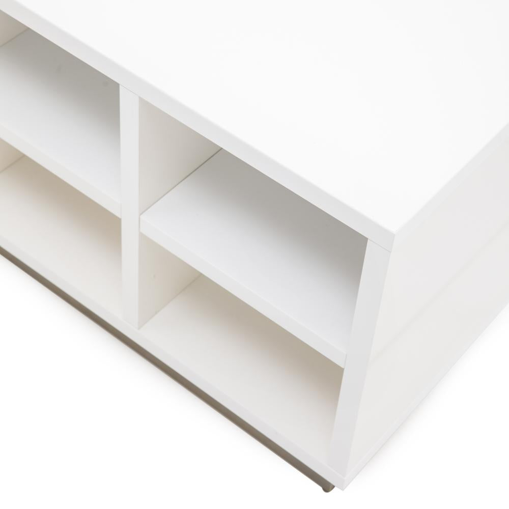 Small Low White Cubby Storage Cabinet
