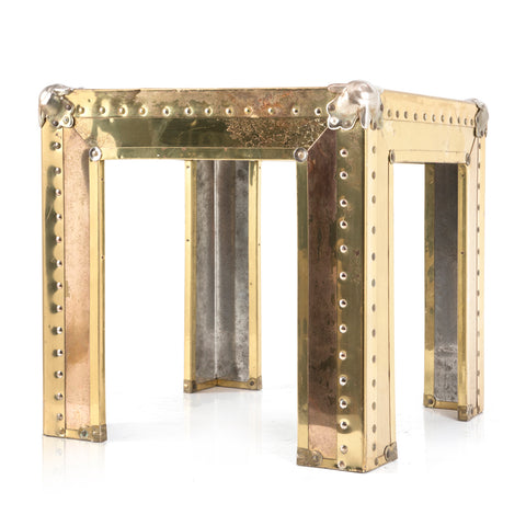 Gold & Brass Studded End Table