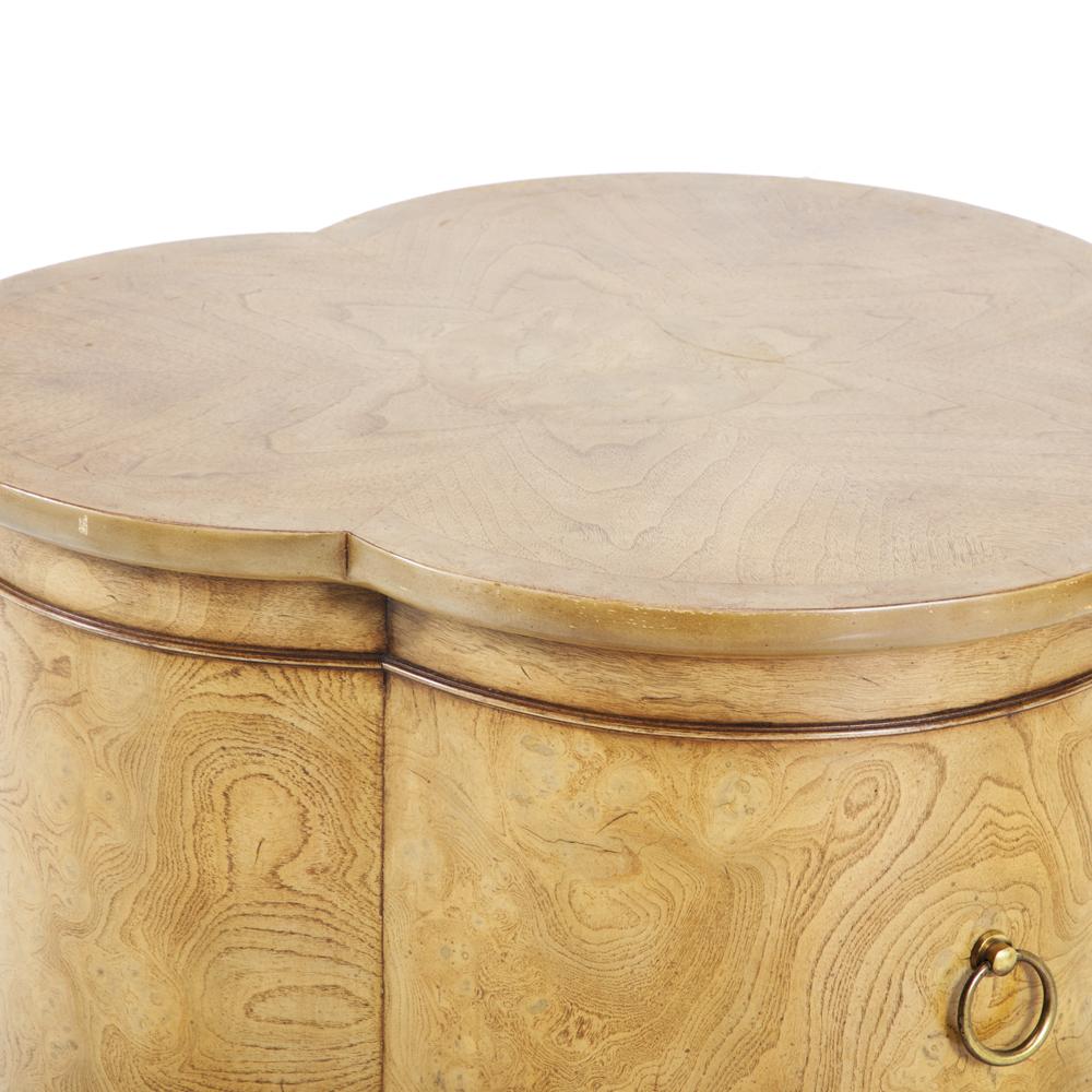 Wood Ash Clover Shape Side Table