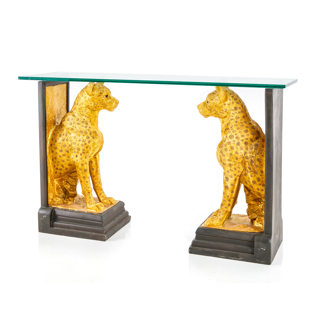 Gold Cheetah Console Table - Gil & Roy Props