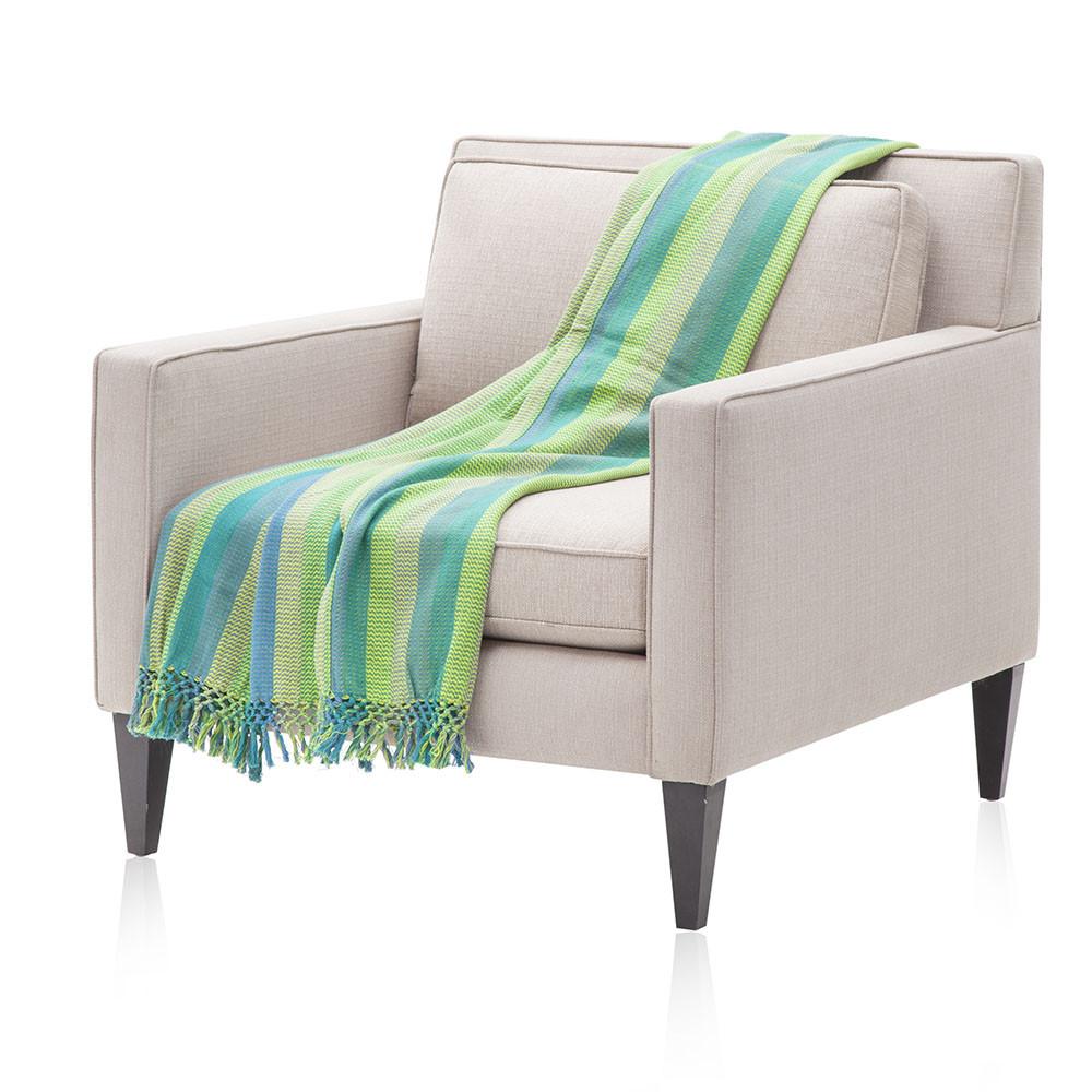 Green and Blue Stripe Throw