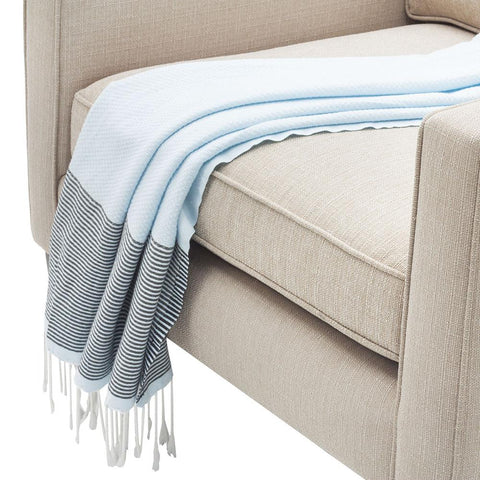 Striped Baby Blue Throw