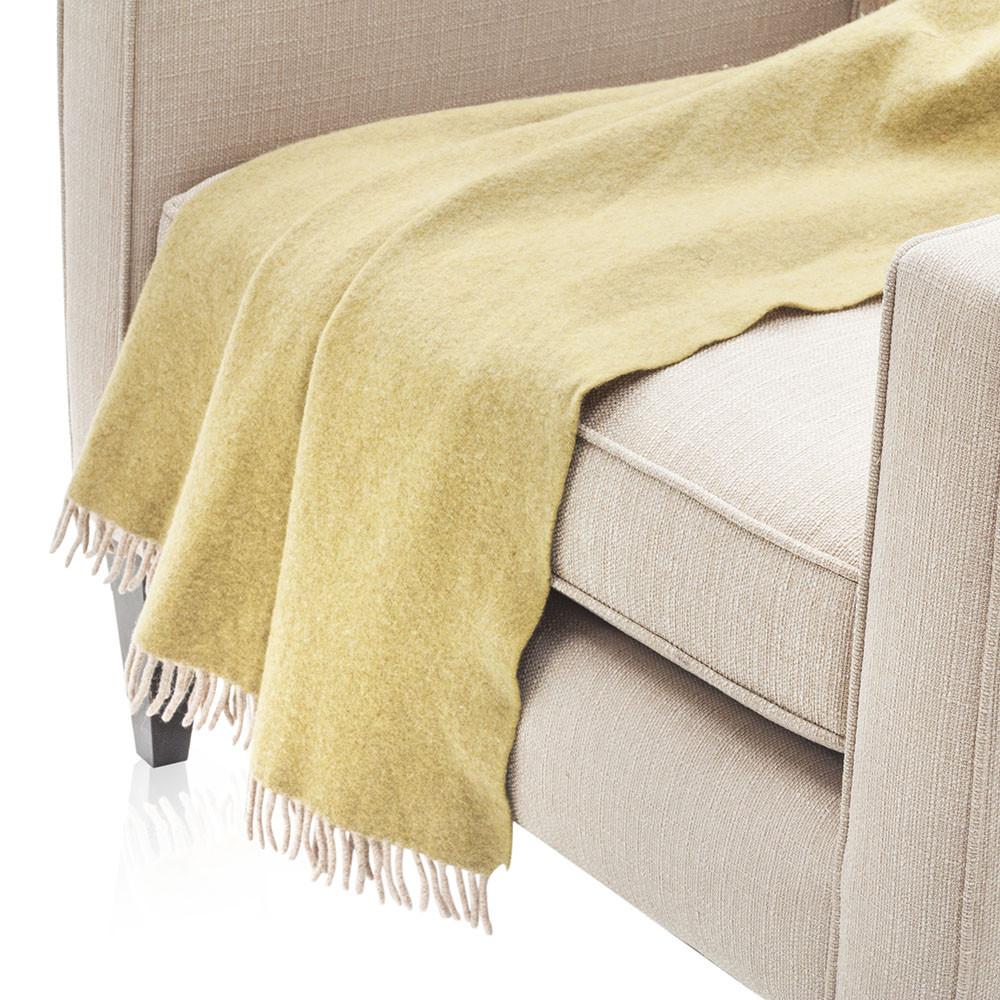Pale Yellow Felted Wool Throw