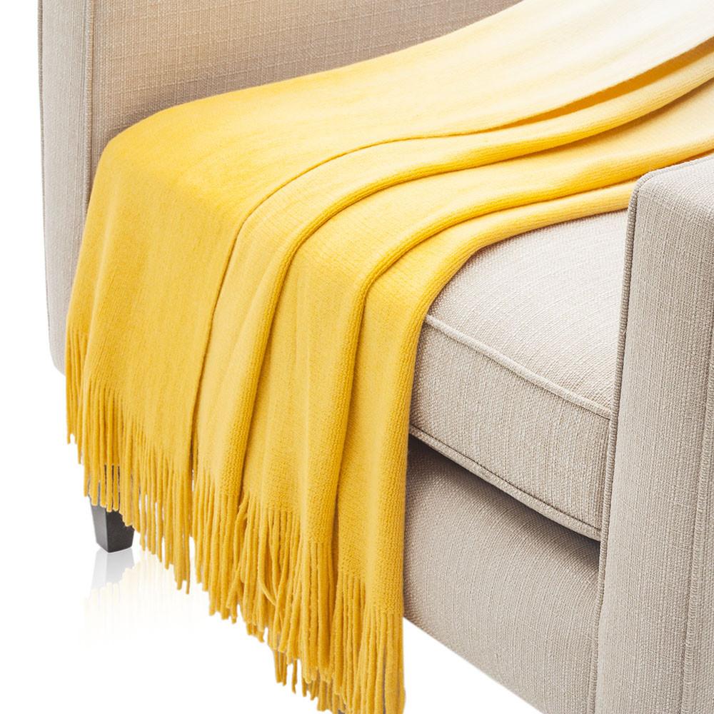 Soft Yellow Ombre Throw